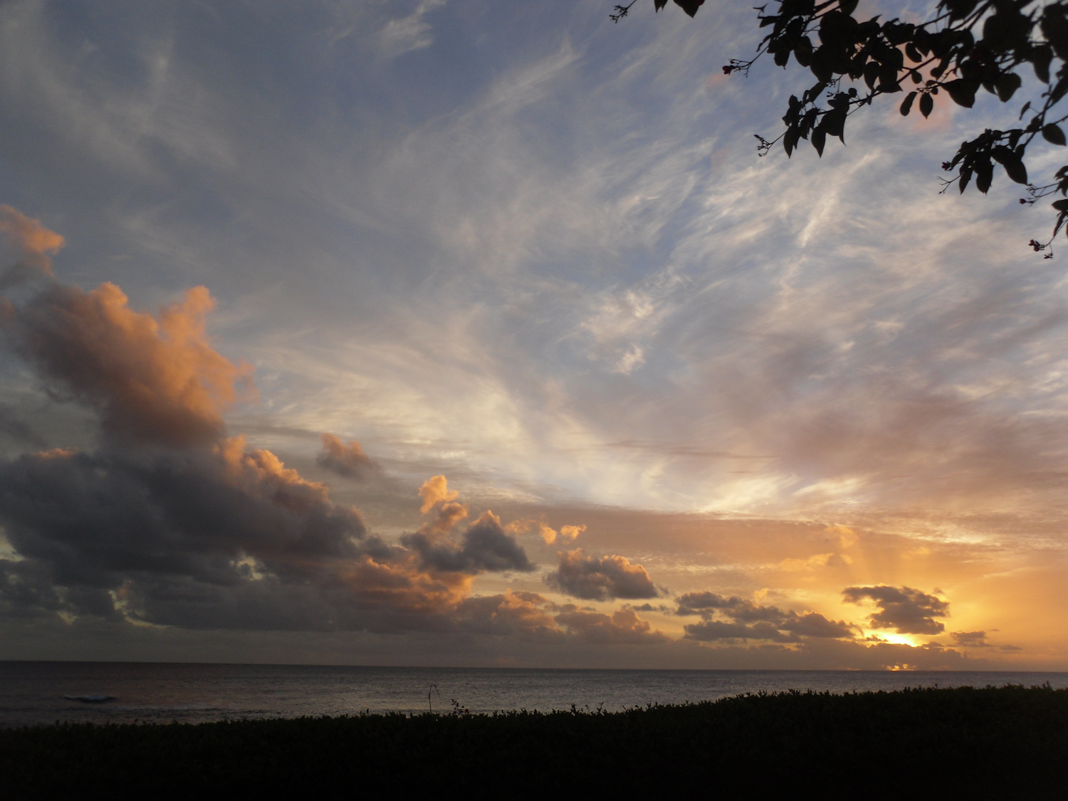 Sunset views from condo in Poipu